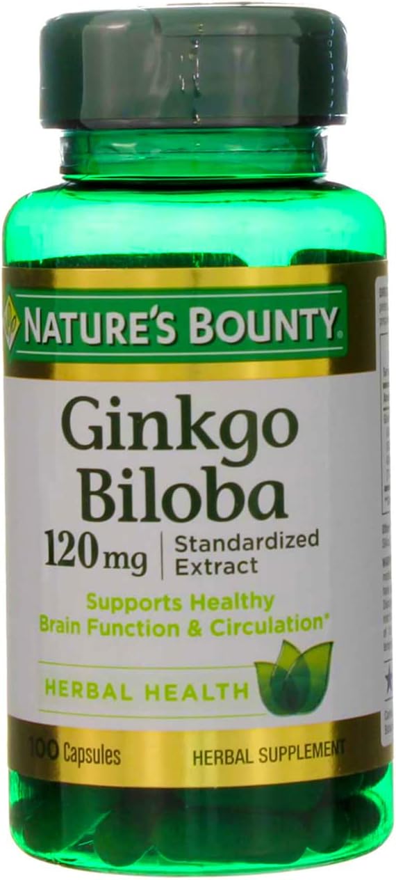 Nature's Bounty Ginkgo Biloba 120 mg 100 Capsules, 2