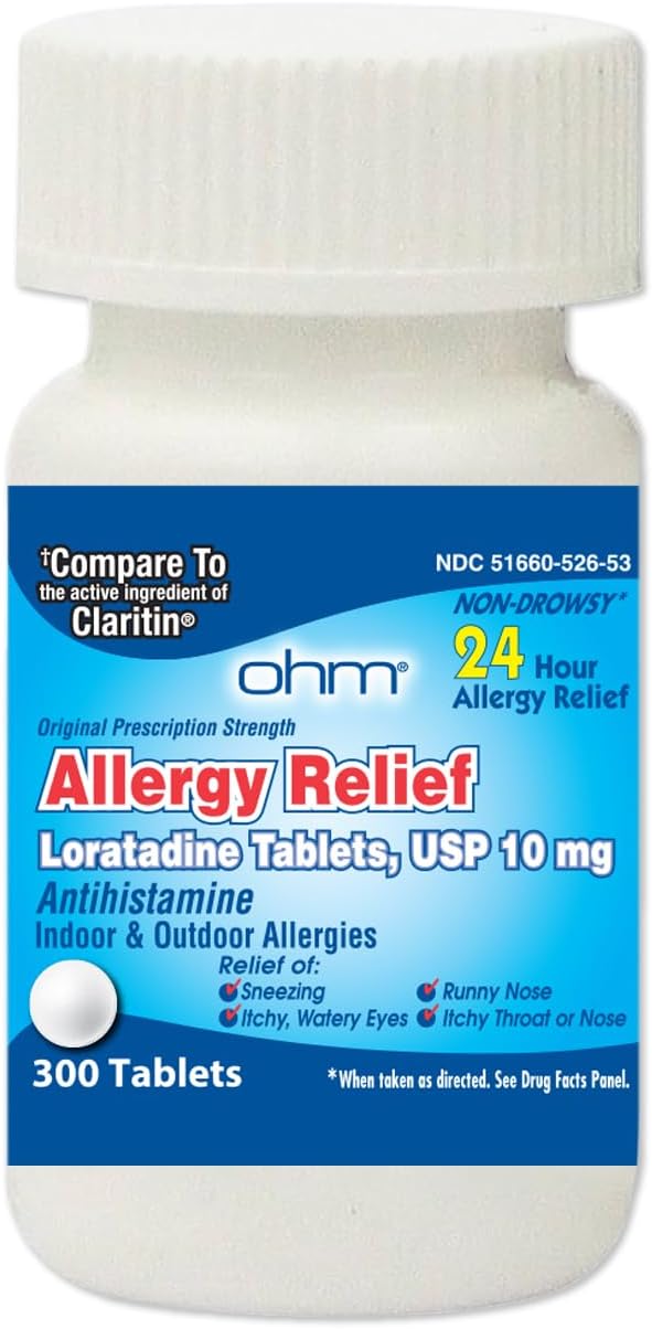 Ohm Loratadine 10mg Tablets, 300 Count