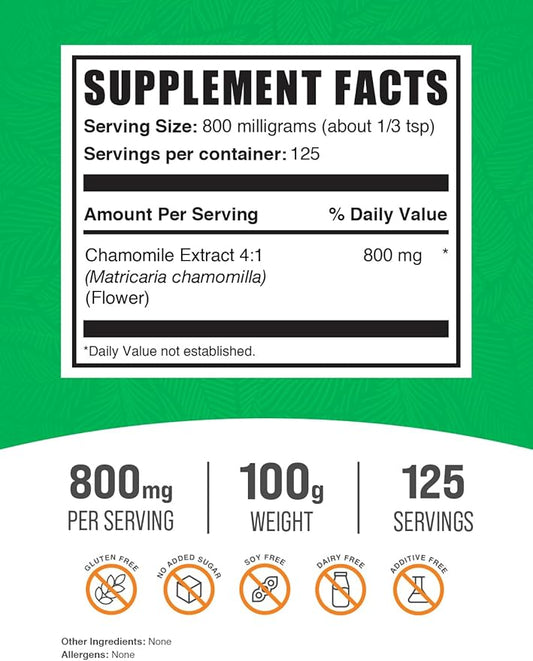 BulkSupplements.com Chamomile Extract Powder 800mg per 100g (3.5 (3.5 oz) 1)