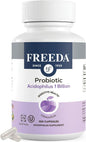 FREEDA Acidophilus Probiotic 1 Billion CFU - Lactobacillus Acidophilus Probiotics for Women & Men - Women's Probiotics for Digestive Health - Gut Health Supplements for Women & Men (100 Capsules)