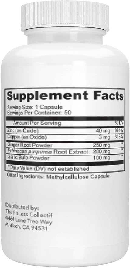 Immune Support Booster Supplement with Echinacea, 40mg, Garlic, 50 Count