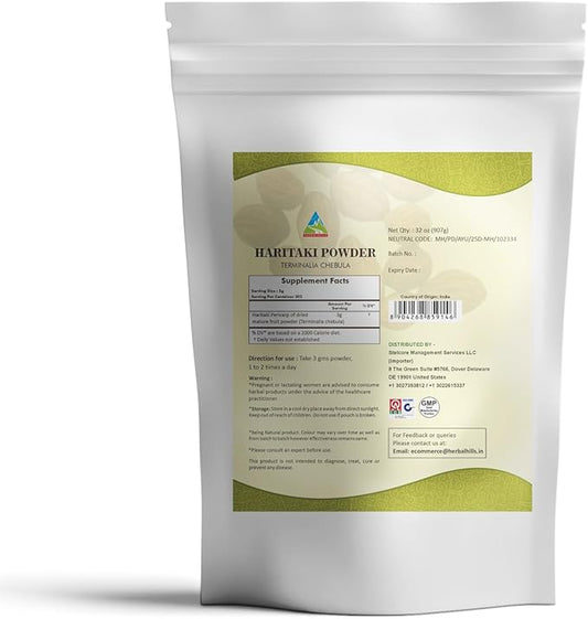 HERBAL HILLS Haritaki Powder Terminalia Chebula Inknut 2 Pound/32 Pound/32 Oz 1