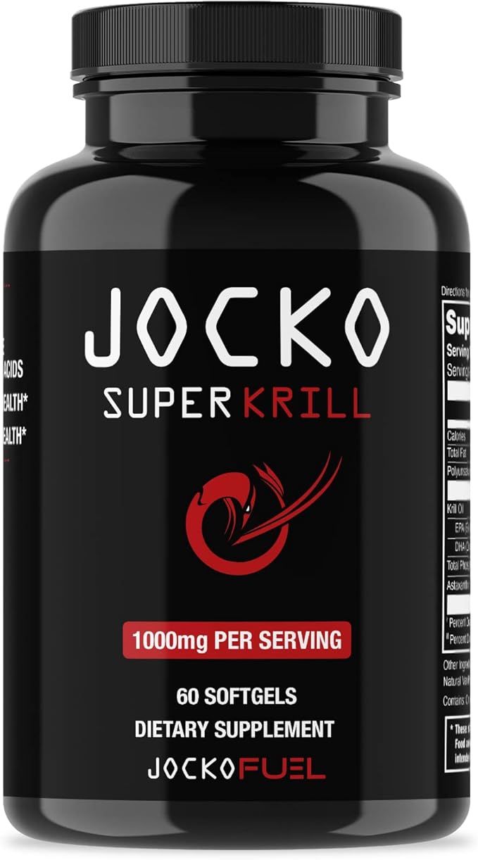 Jocko Fuel Antarctic Krill Oil Omega 3 Fatty 1000mg Softgels (60 Softgels)