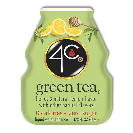 4C Sugar Free A Liquid Water Enhancer 12 Pack, Premium Natural Flavors, 0 Calories (Green Tea, 1.62 Ounce (Pack of 12))