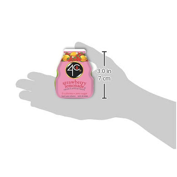 4C Sugar Free A Liquid Water Enhancer 12 Pack, Premium Natural Flavors, 0 Calories (Strawberry Lemonade, 1.62 Ounce (Pack of 12))