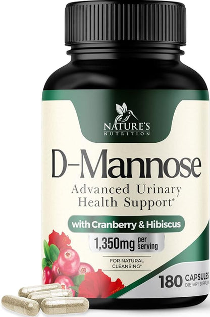 D-Mannose & Cranberry Extract 1350mg Advanced 180 Capsules