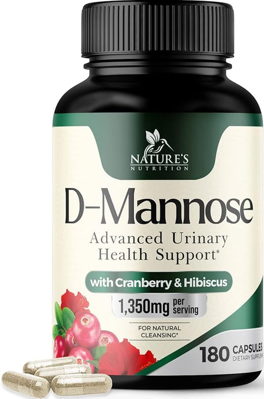 D-Mannose & Cranberry Extract 1350mg Advanced 180 Capsules