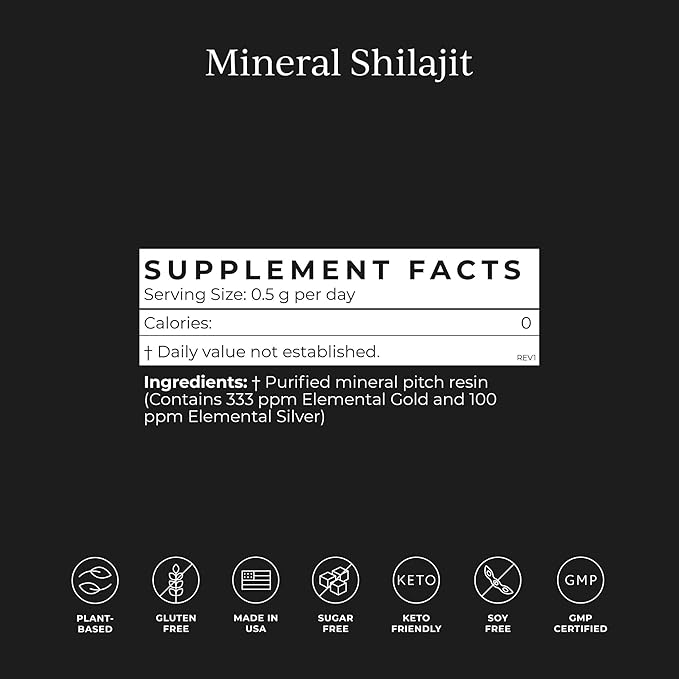 CYMBIOTIKA Pure Shilajit Resin with Elemental 84+ Trace 15g Jar