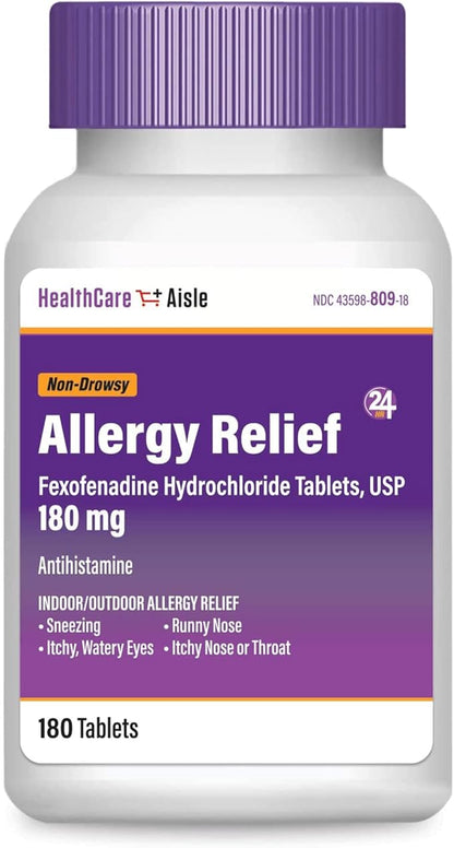 HealthCareAisle Allergy Relief 180 mg 180 Tablets 24-Hour Allergy
