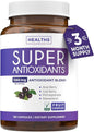 Super Antioxidants Supplement - Powerful Super Food Antioxidant Daily Blend - Acai Berry, Goji, Pomegranate & Trans Resveratrol - Herbal and Fruit Formula For Women and Men - Skin Care - 180 Capsules