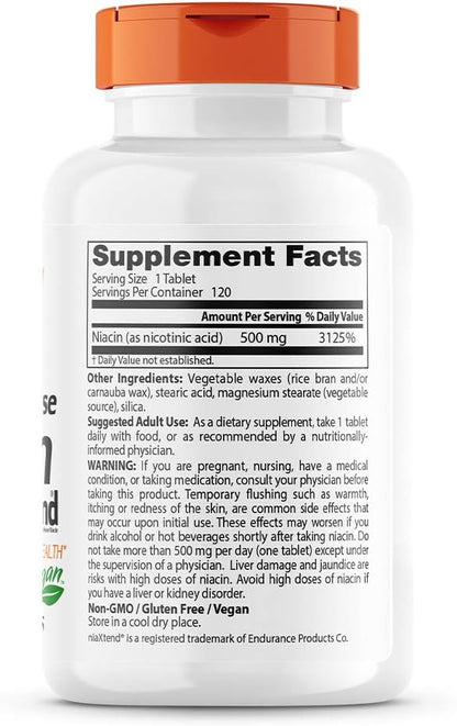 Doctor's Best TimeRelease Niacin with Niaxtend 500 mg 120 Count