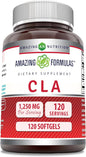 Amazing Formulas CLA | Conjugated Linoleic Acid Supplement | 1250 Mg | Softgels | Non-GMO | Gluten-Free | Made in USA (120 Count)