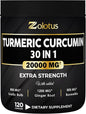 30 in 1 Turmeric Curcumin + 95% Curcuminoids, 20000mg, with 120 Capsules