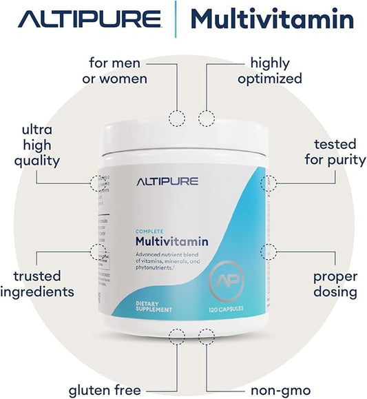 ALTIPURE™ Complete Multivitamin, Gluten-Free, Dairy-Free, Heart, Bone, Eye and Brain Health, Immune Function, 120 Capsules