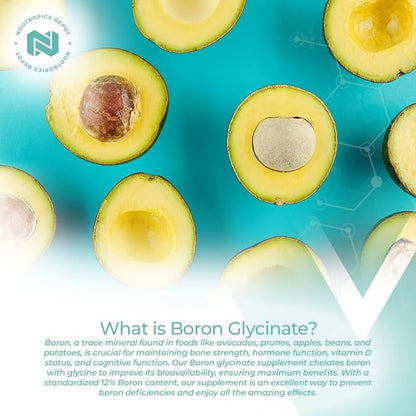Nootropics Depot Boron Glycinate Capsules 50mg | 6mg Elemental 365 Count