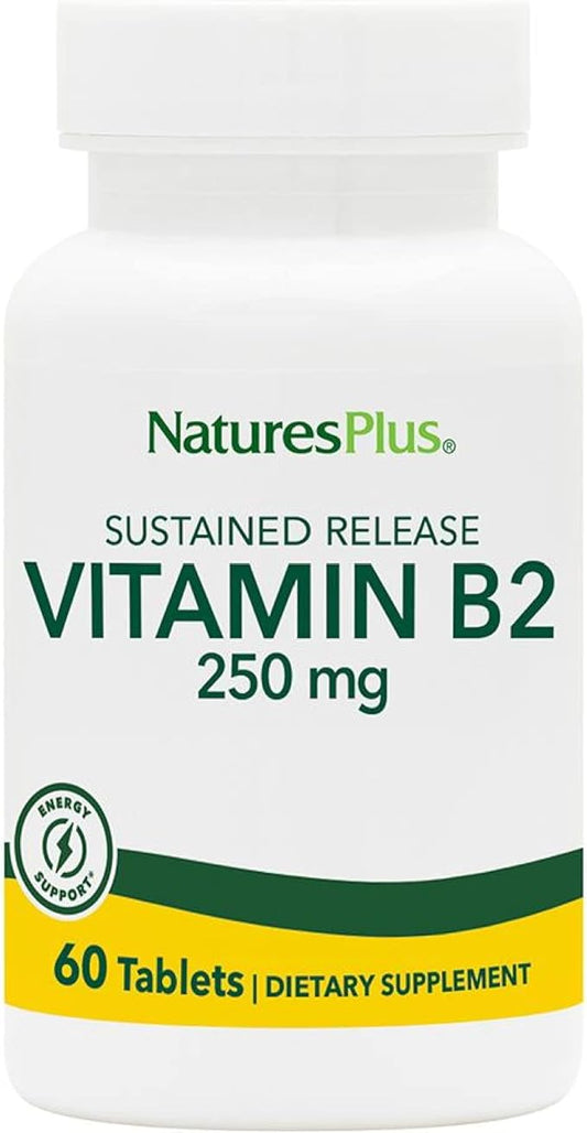 Natures Plus Vitamin B2 (Riboflavin) 250 mg, 60 Vegetarian 60 Servings