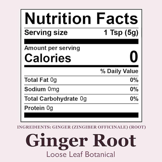 Organic Positively Botanicals Company, Ginger Root, 4 Ounce