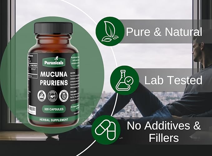 Mucuna Premium 320 Capsules Non GMO 900 mg 100% Pure