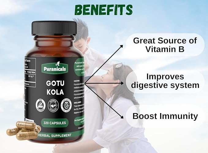 Gotu Kola Premium 320 Capsules Non 600 mg 100% Pure