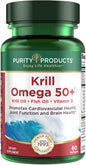 Purity Products Krill Omega 50 (Krill 1000mg + 500mcg + 200mg + 500 IU) 60 Mini
