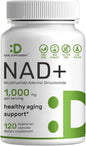 NAD+ Supplement 1,000mg Per Serving, 120 Veggie Capsules – Extra Strength NAD Booster – Healthy Aging, Energy, & Brain Support – Similar to Nicotinamide Riboside – Non-GMO
