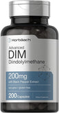 Horbäach DIM Supplement | 200mg | 200 Capsules | for Women and Men | Advanced Diindolylmethane | with Black Pepper Extract | Non-GMO, Gluten Free