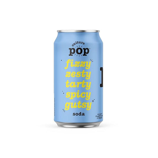 Culture Pop Soda, Ginger Lemon & Turmeric, Probiotic Low Sugar Soda, Sparkling Juice Alternative, Non-GMO, Kosher, Gluten-Free, No Stevia (12pk)