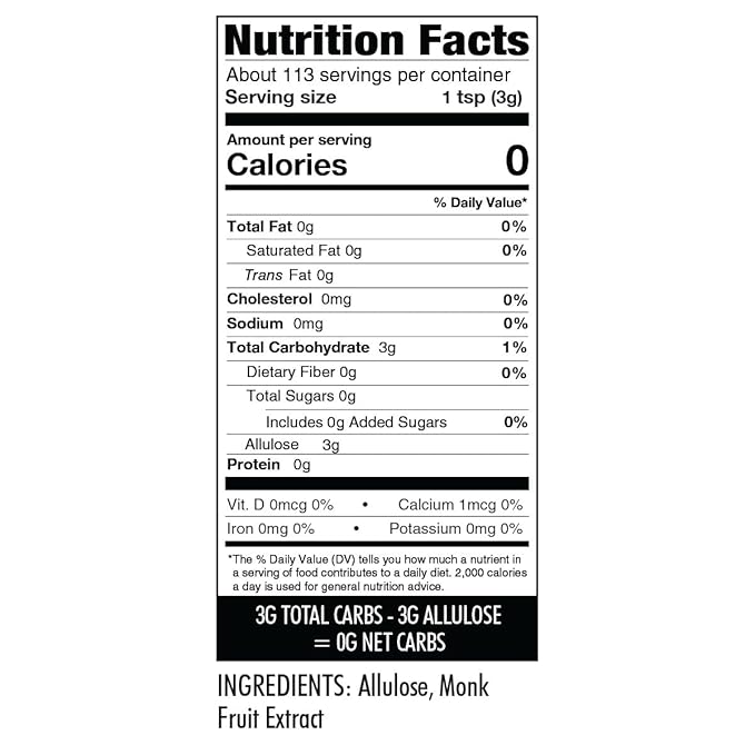 Wholesome Yum Besti Natural Powdered Sugar Substitute - Keto Confectioners Monk Fruit Sweetener Blend With Allulose (No Erythritol) - Non GMO, Zero Carb, Zero Calorie, No Aftertaste (12 oz)