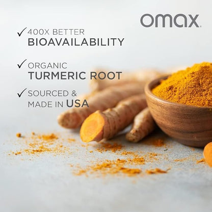 Omax3 2 Pack- HydroCurc Turmeric Curcumin Softgels, Highly Bioavailable MCT Oil Nanoparticle for Potency & Absorption, Joint Health, 120 Softgels