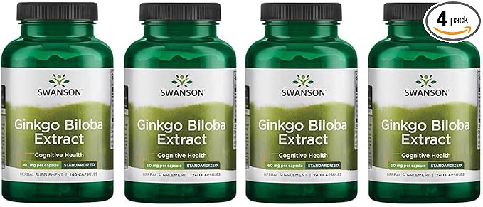 Swanson Ginkgo Biloba Extract 24% 60 240 Capsules 4 Pack