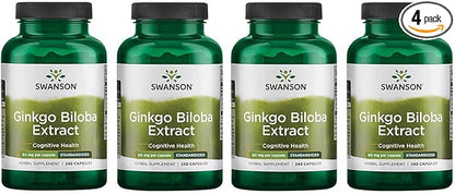 Swanson Ginkgo Biloba Extract 24% 60 240 Capsules 4 Pack