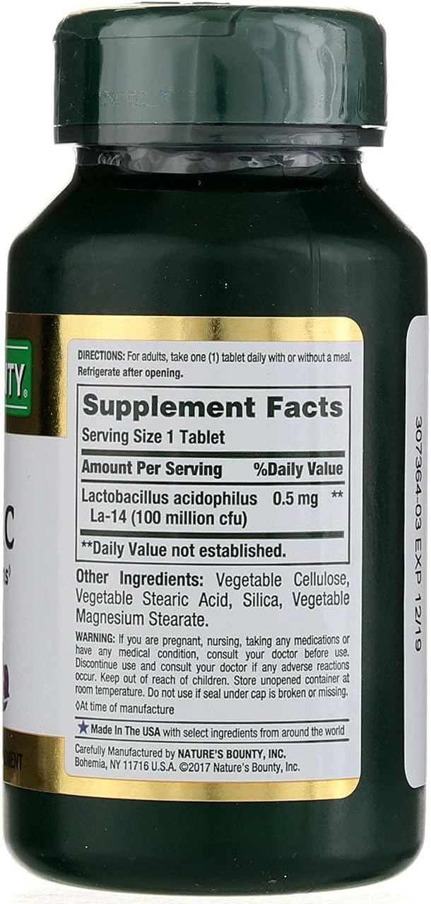 Nature's Bounty Probiotic Acidophilus Tablets, 120 3)