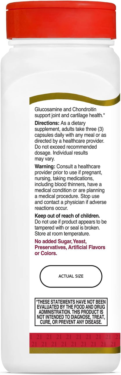 21st Century Glucosamine Chondroitin 500/400mg 150 Count