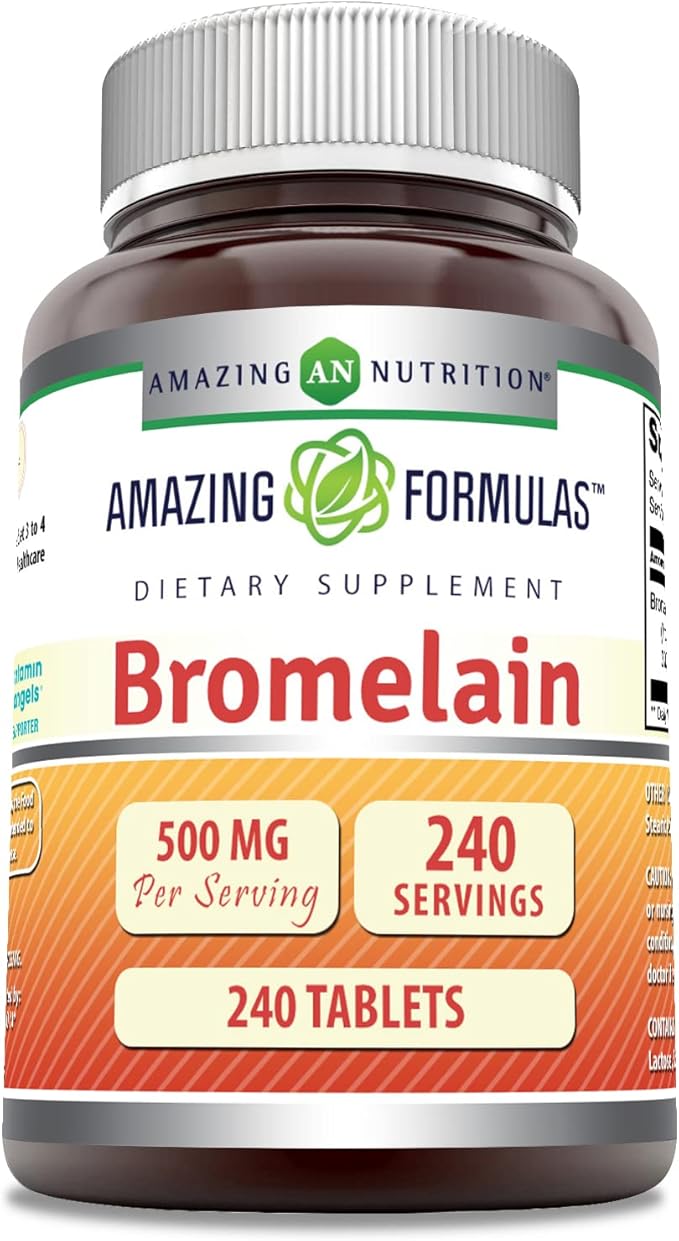 Amazing Formulas Bromelain 500 Mg Tablets Supplement (240 Count)