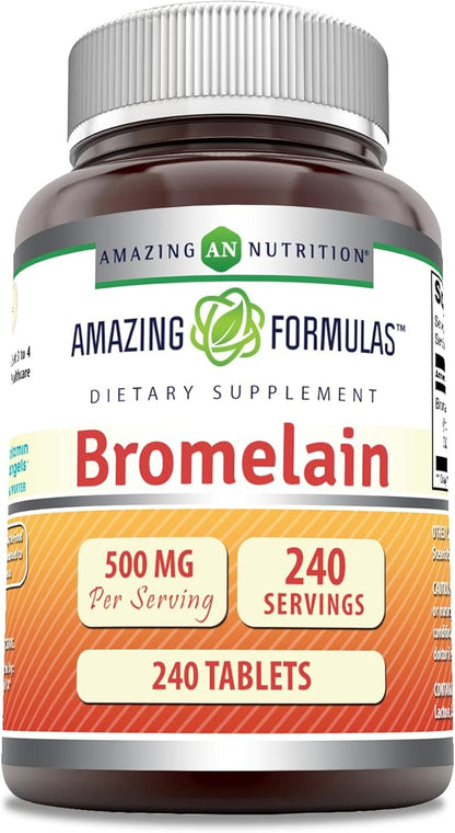 Amazing Formulas Bromelain 500 Mg Tablets Supplement (240 Count)