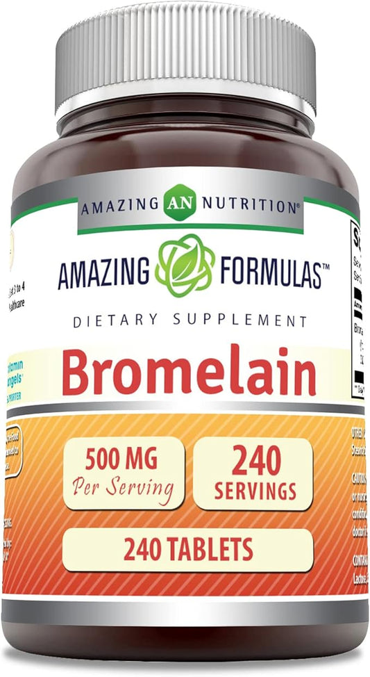 Amazing Formulas Bromelain 500 Mg Tablets Supplement (240 Count)