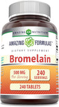 Amazing Formulas Bromelain 500 Mg Tablets Supplement (240 Count)