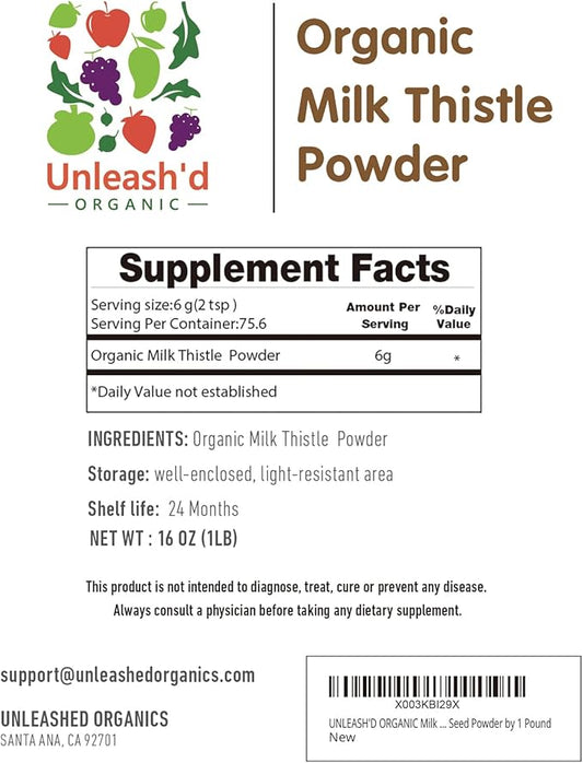 UNLEASH'D ORGANIC 2-Pack Milk Thistle Powder(1