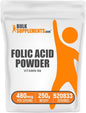 BulkSupplements.com Folic Acid Powder - Vitamin B9, Folic Acid Supplement - Folic Acid Prenatal Vitamins, Folic Acid 800 mcg - Gluten Free, 480mcg per Serving, 250g (8.8 oz) (Pack of 1)