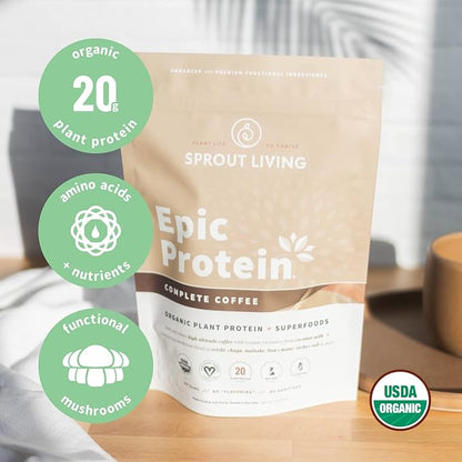 Sprout Living, Epic Protein, Plant Based 20 Grams (1 Pound, 12 Servings)