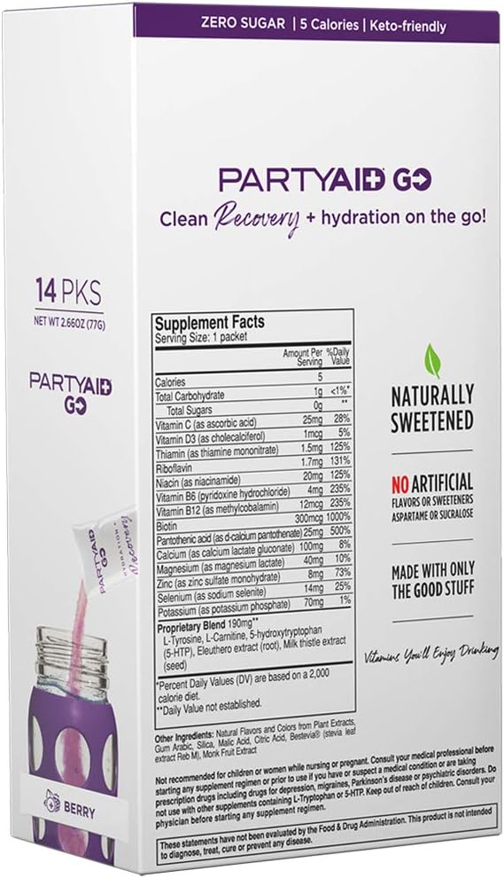 PARTYAID GO! Feel Good Tonight and 5-HTP, B-Complex, 14 Count 1)