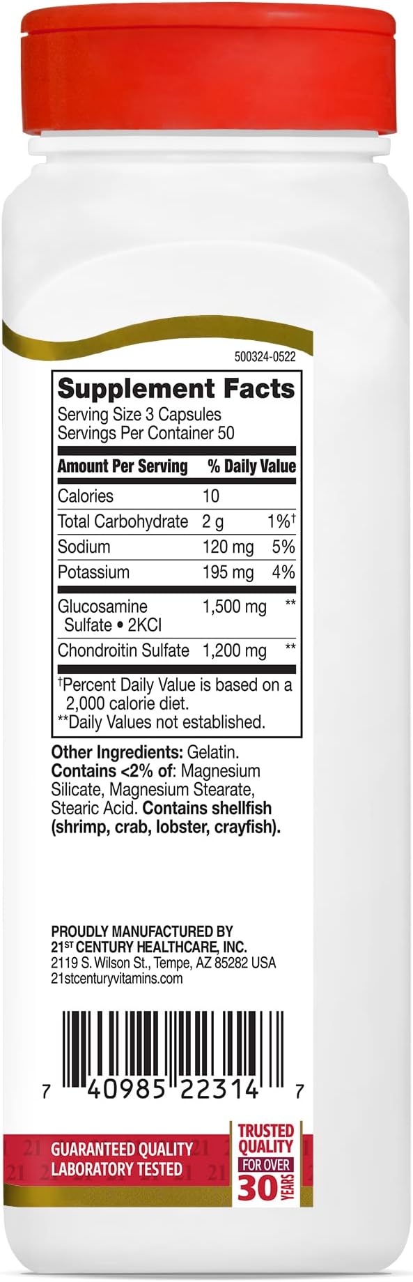 21st Century Glucosamine Chondroitin 500/400mg 150 Count