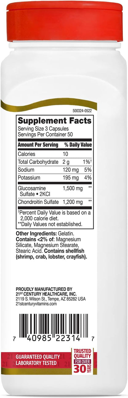 21st Century Glucosamine Chondroitin 500/400mg 150 Count