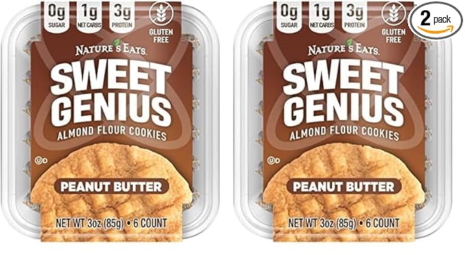 Almond Flour Cookies Peanut Butter, 6 Count (Pack of 2)