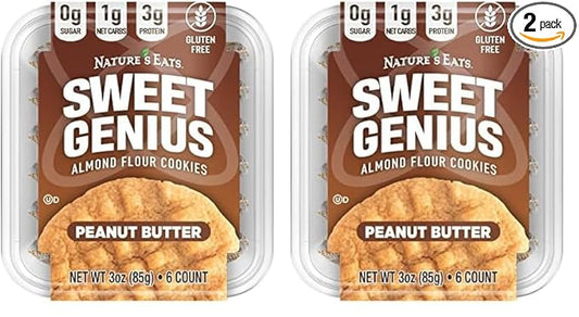 Almond Flour Cookies Peanut Butter, 6 Count (Pack of 2)