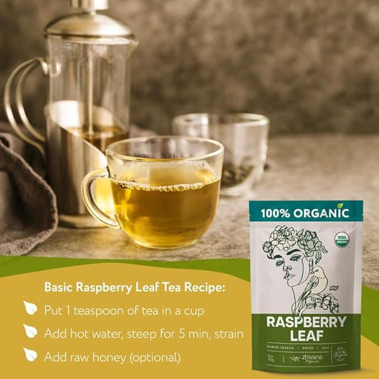 Red Raspberry Leaf Tea Organic – Loose Rasberry Leaves - Organic Raspberry Leaf Tea for Frist, Second, Third Semester Pregnancy, Women Cycle, Reproductive Health – 2 Ounces