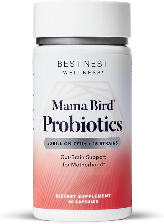Best Nest Wellness Mama Bird Probiotics 50B CFU,15 CFU,15 Strains, 30 Count