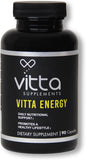 Vitta Energy Capsules | Vitamin C, Fish Oil Powder, Turmeric, Creatine Monohydrate, L-Glutamine | 90 Capsules