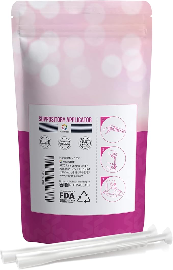 NutraBlast Disposable Vaginal Suppository Applicators (15-Pack) - Fits Most Brands, Pills, Tablets and Suppositories - Individually Wrapped