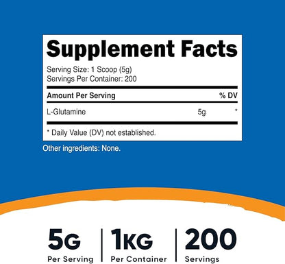 Nutricost L-Glutamine Powder 1 KG - Unflavored, Non-GMO, Gluten Free